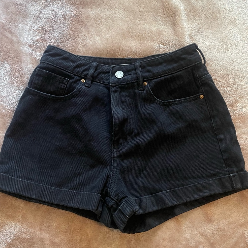 Pacsun black denim mom shorts